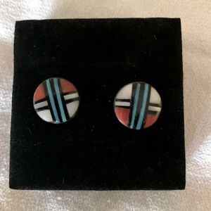 Navajo Native American post earrings.